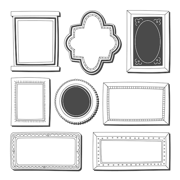 Gratis vector hand getrokken doodle frames collectie