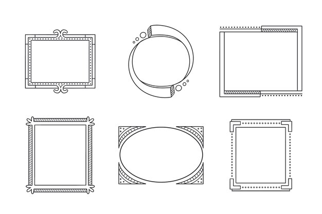 Hand getrokken doodle frames collectie