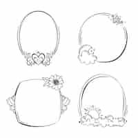 Gratis vector hand getrokken doodle frames collectie