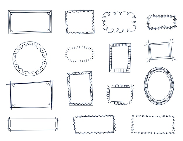 Gratis vector hand getrokken doodle frames collectie