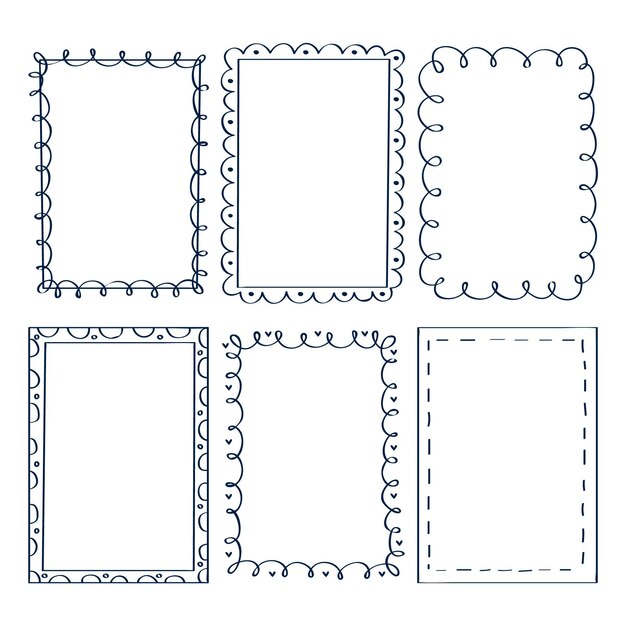 Hand getrokken doodle frames collectie