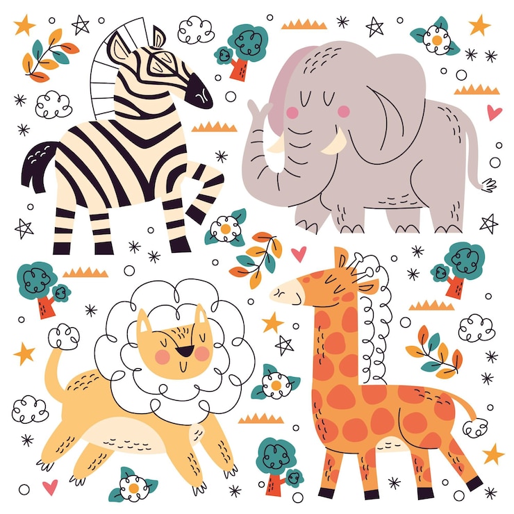 Gratis Vector hand getrokken doodle huisdieren collectie