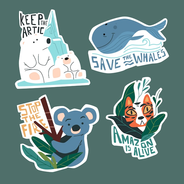 Gratis vector hand getrokken ecologie badges