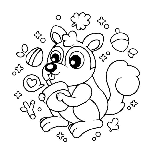 Hand getrokken eekhoorn schets illustratie