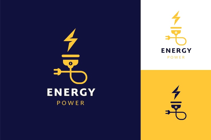 Gratis Vector hand getrokken energie logo sjabloon