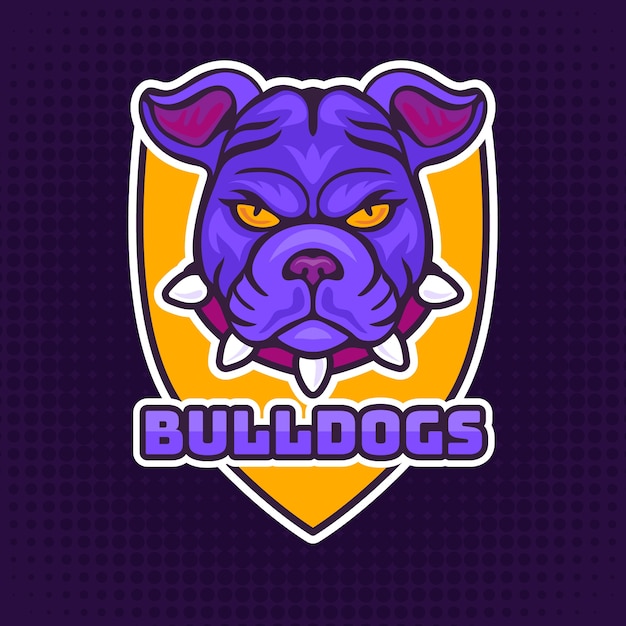 Gratis vector hand getrokken esport bulldog logo sjabloon