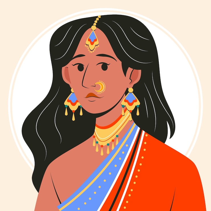 Gratis Vector hand getrokken etnische schoonheid illustratie