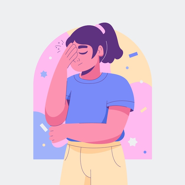 Gratis vector hand getrokken facepalm illustratie