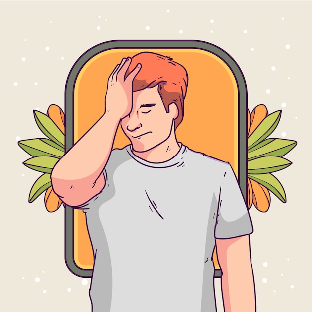 Gratis vector hand getrokken facepalm illustratie