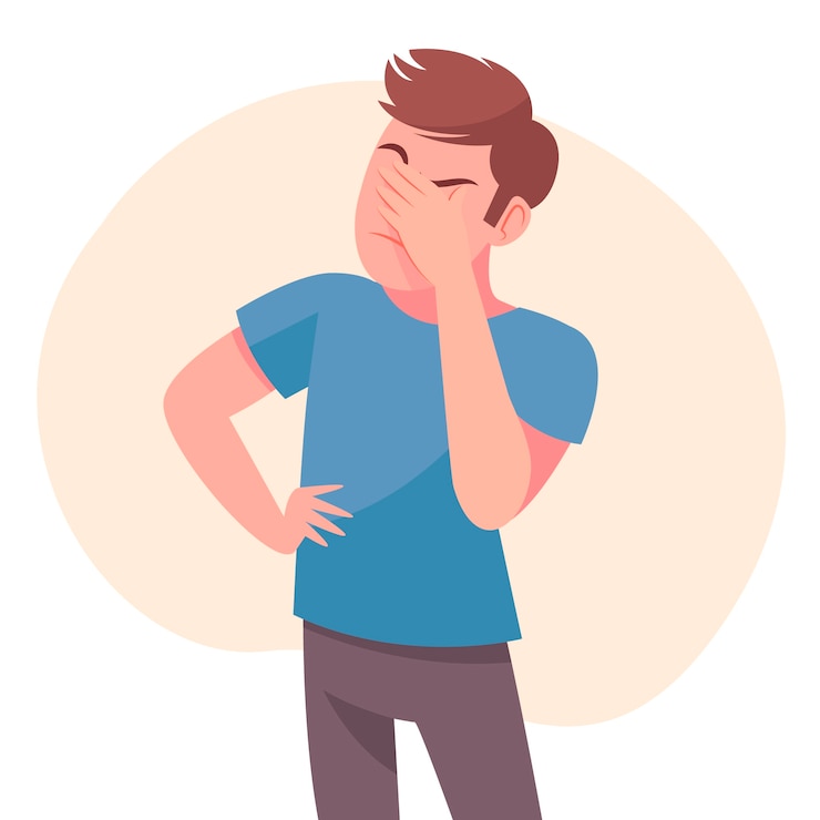 Gratis Vector hand getrokken facepalm illustratie
