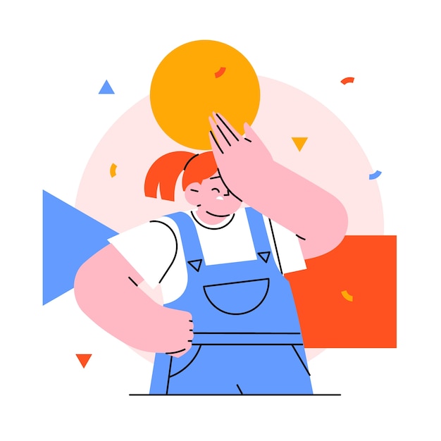 Gratis vector hand getrokken facepalm illustratie