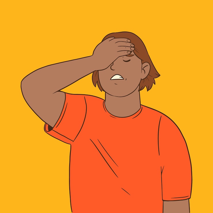 Gratis Vector hand getrokken facepalm illustratie