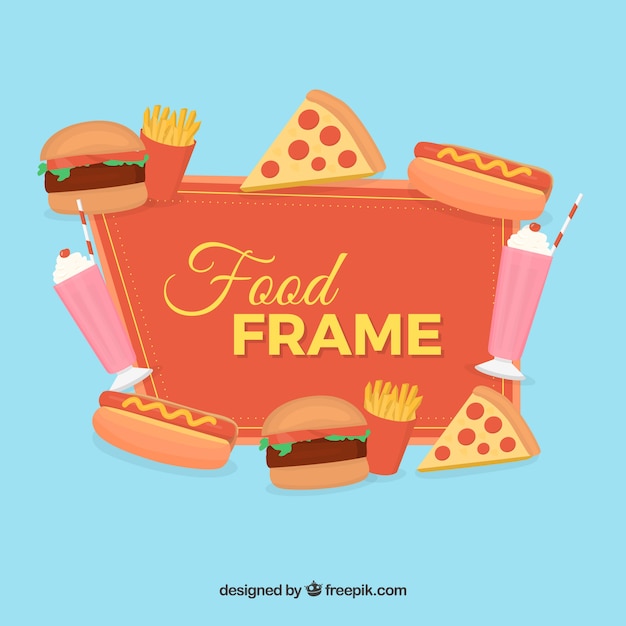 Hand getrokken fastfood-frame