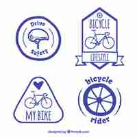 Gratis vector hand getrokken fiets labels inpakken