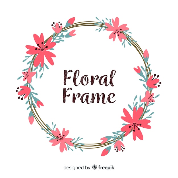 Hand getrokken floral frame achtergrond