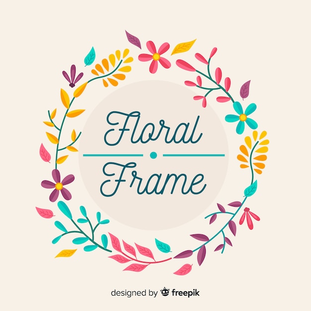 Hand getrokken floral frame achtergrond