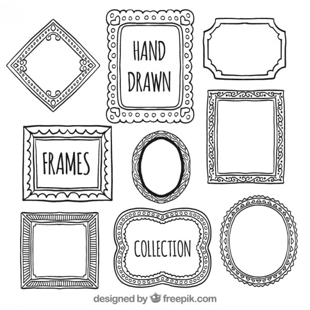 Hand getrokken frames collectie