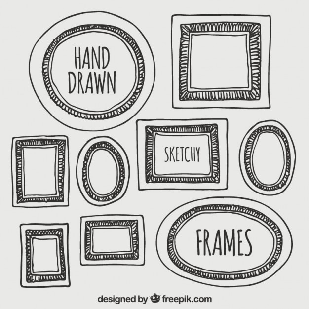 Gratis vector hand getrokken frames