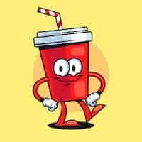 Gratis vector hand getrokken frisdrank cartoon afbeelding