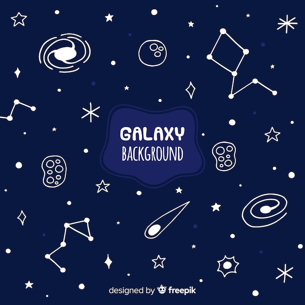 Gratis vector hand getrokken galaxy achtergrond