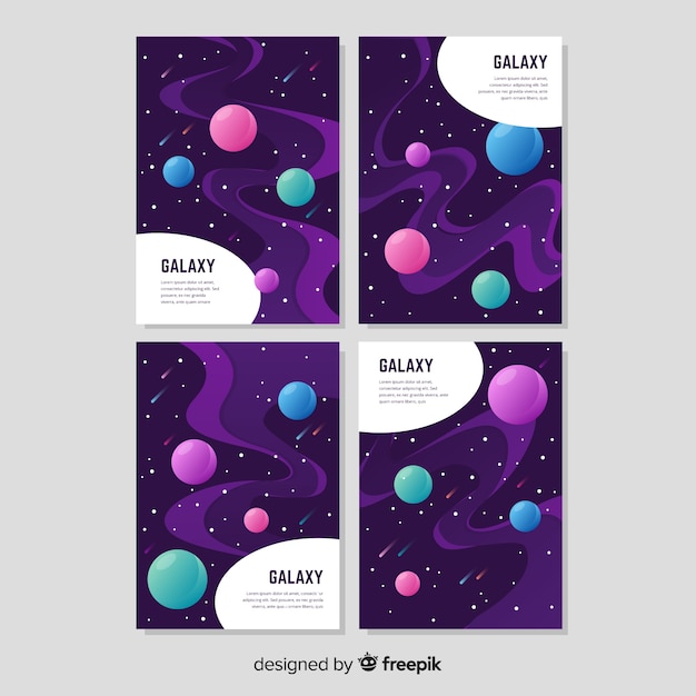 Hand getrokken galaxy banner pack