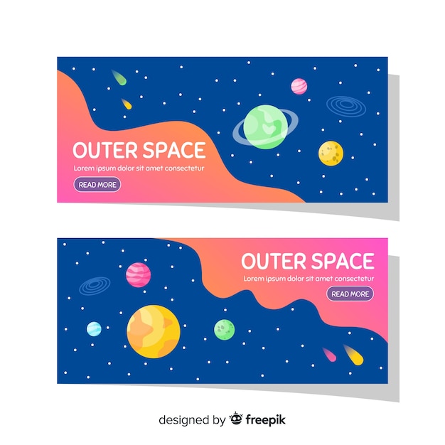 Gratis vector hand getrokken galaxy-bannermalplaatje