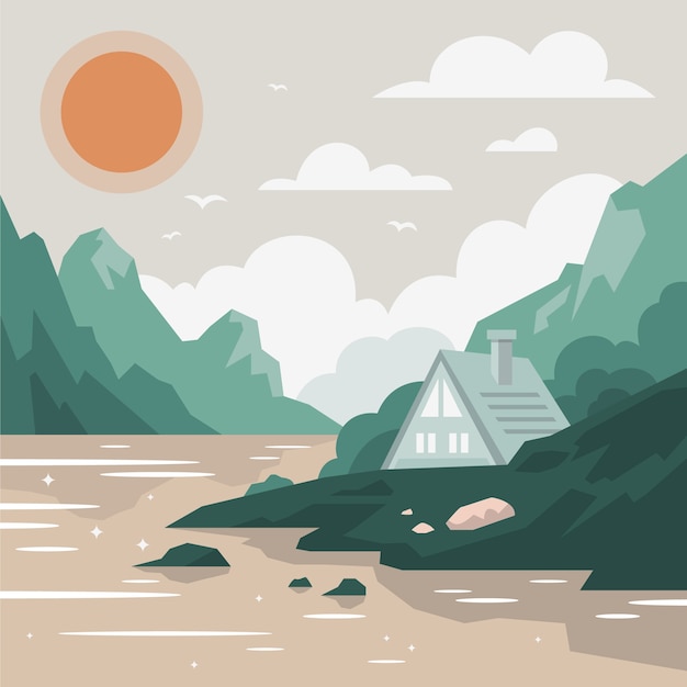 Hand getrokken gedempte kleuren illustratie