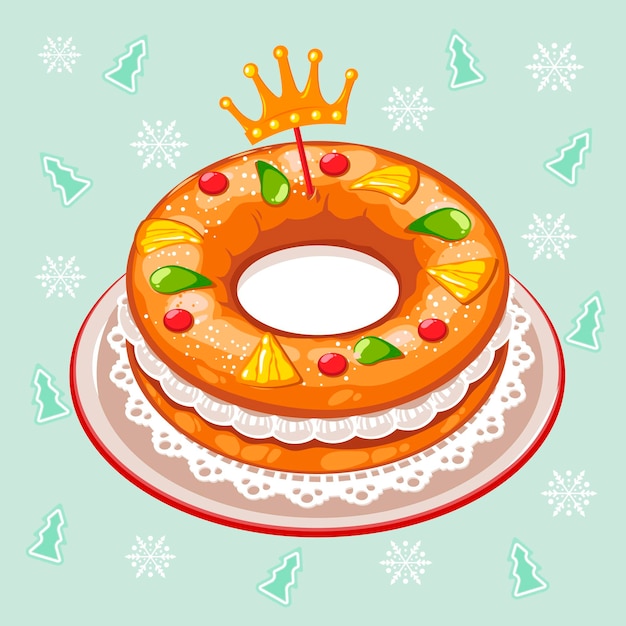 Gratis vector hand getrokken geïllustreerde roscón de reyes