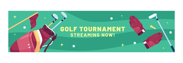 Gratis vector hand getrokken golfclub twitch banner