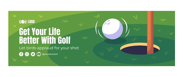 Hand getrokken golfclub twitter koptekst