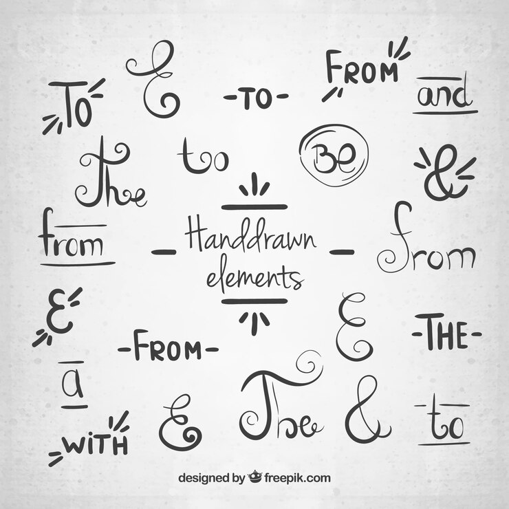 Gratis Vector hand getrokken grammar elements collection