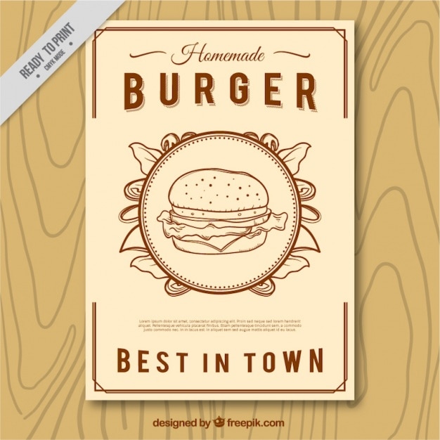 Hand getrokken hamburger brochure