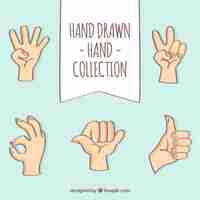 Gratis vector hand getrokken handgebaar collectie