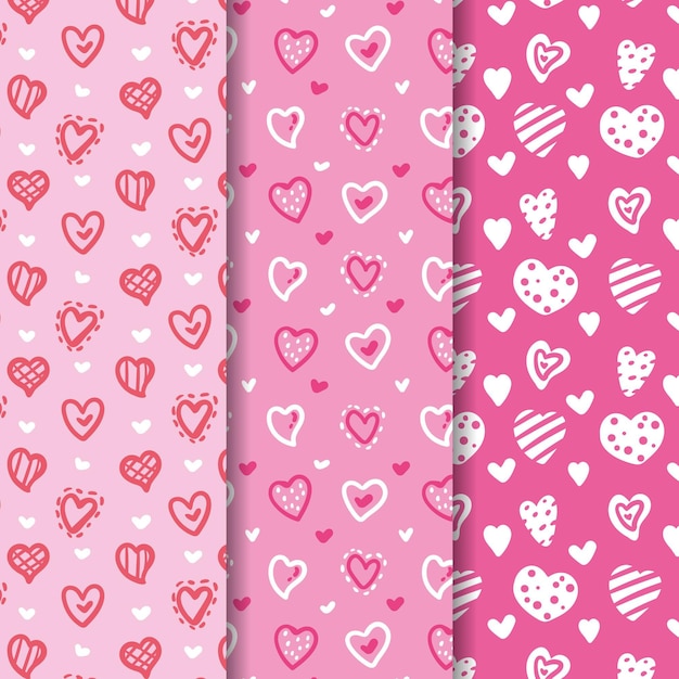 Hand getrokken hart patroon collectie