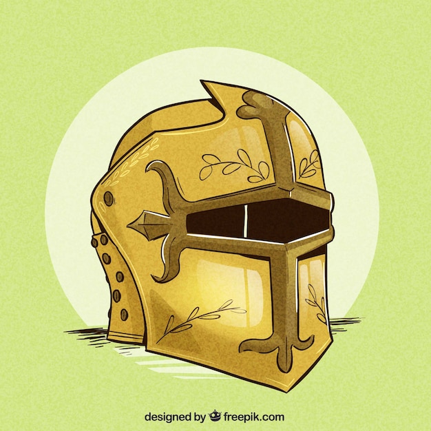 Gratis vector hand getrokken helm ridder