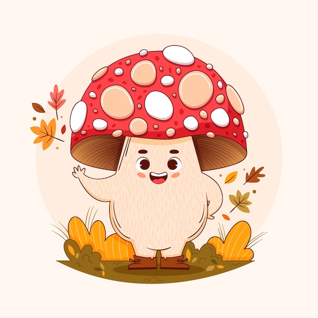 Gratis vector hand getrokken herfst cartoon karakter illustratie