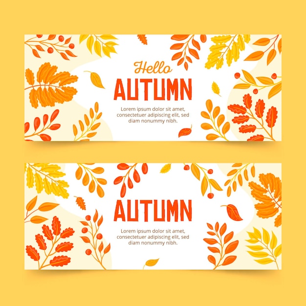 Hand getrokken herfst verkoop banners set