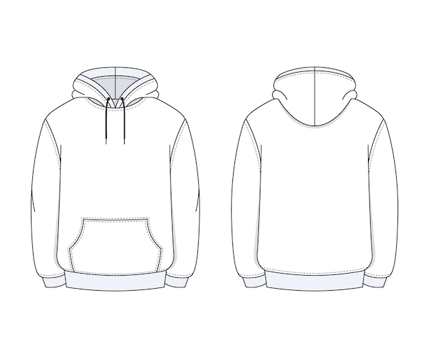 Hand getrokken hoodie overzicht illustratie