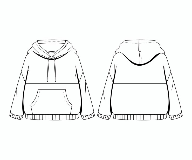 Gratis Vector hand getrokken hoodie overzicht illustratie
