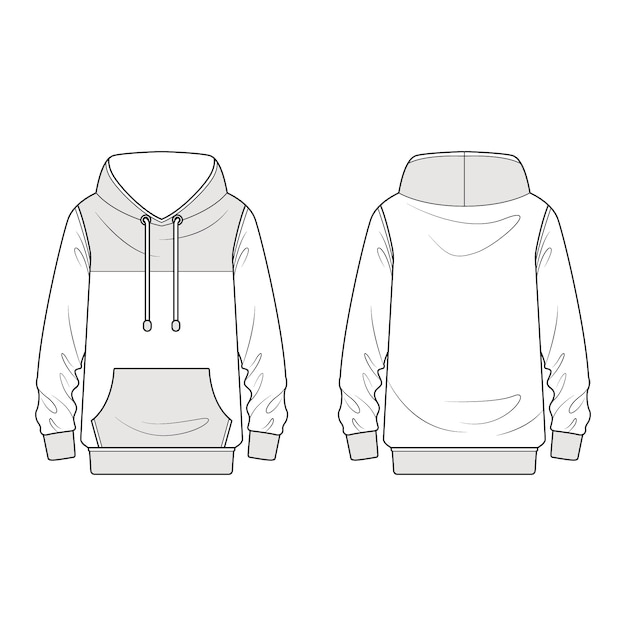 Hand getrokken hoodie overzicht illustratie