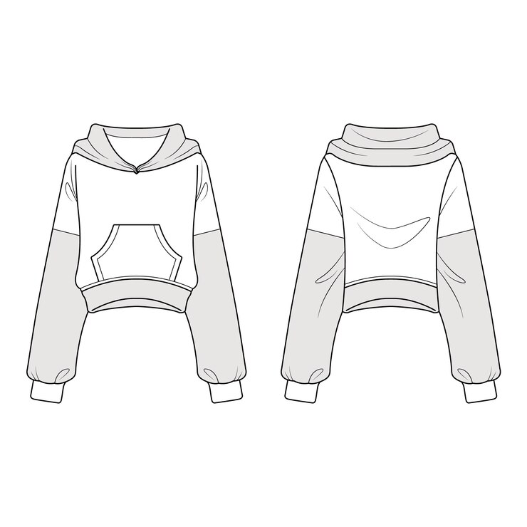 Gratis Vector hand getrokken hoodie overzicht illustratie