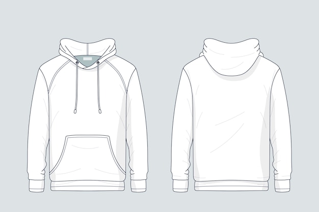 Hand getrokken hoodie overzicht illustratie