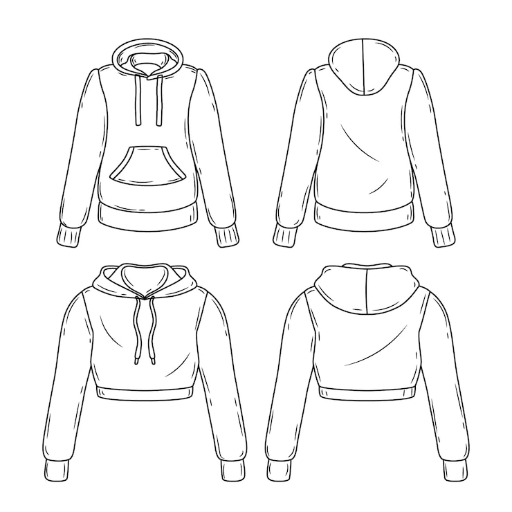 Gratis Vector hand getrokken hoodie overzicht illustratie