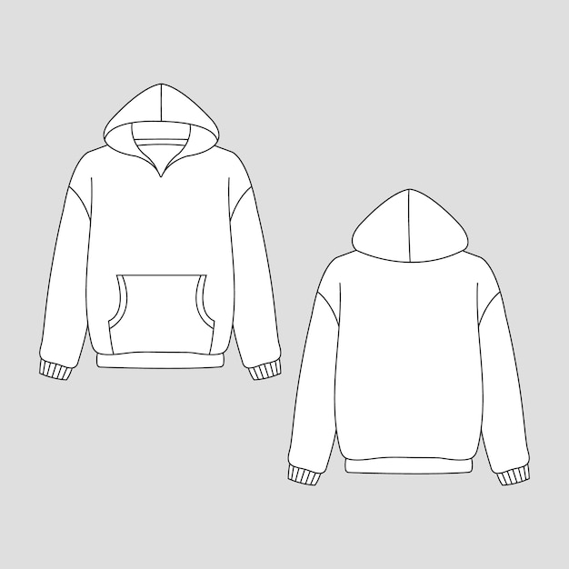 Hand getrokken hoodie overzicht illustratie