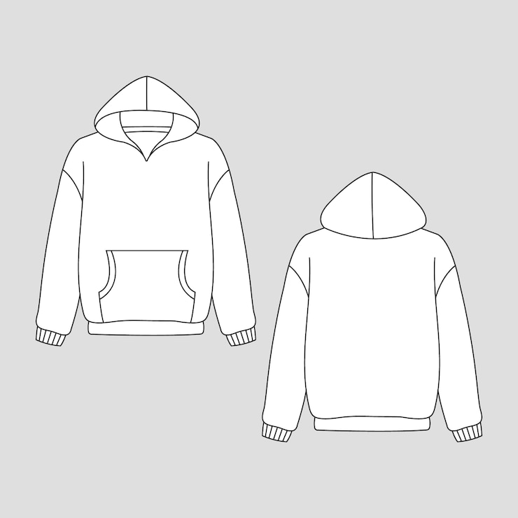 Gratis Vector hand getrokken hoodie overzicht illustratie