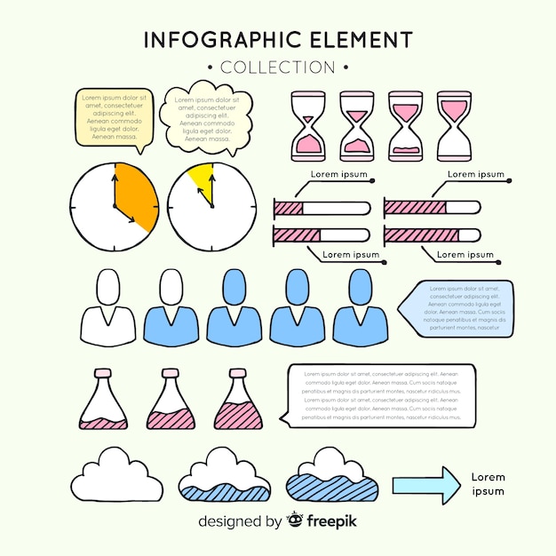 Hand getrokken infographic element collectie