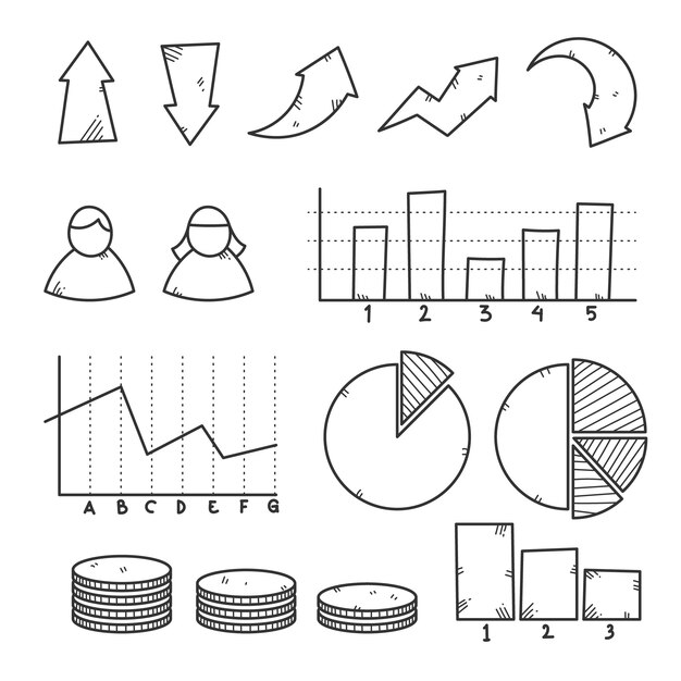 Hand getrokken infographic elementenverzameling