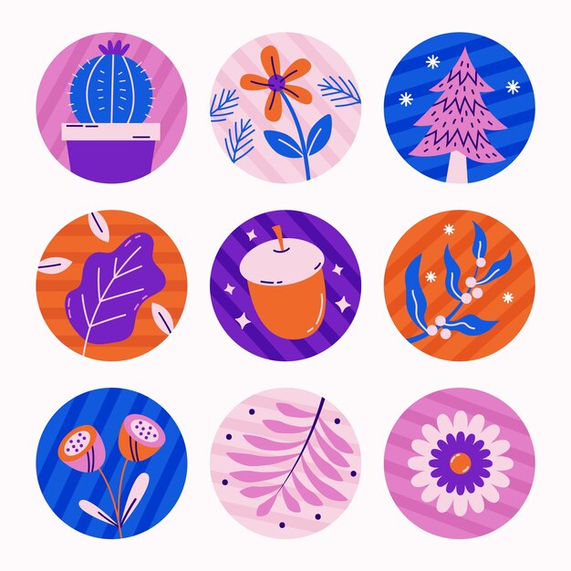 Hand getrokken instagram hoogtepunt vakantie illustratie