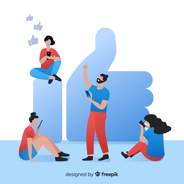 Gratis vector hand getrokken jongeren sociale media zoals conceptenachtergrond