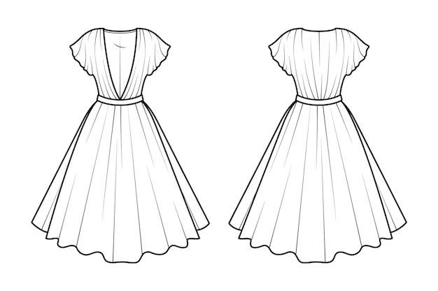 Gratis vector hand getrokken jurk overzicht illustratie